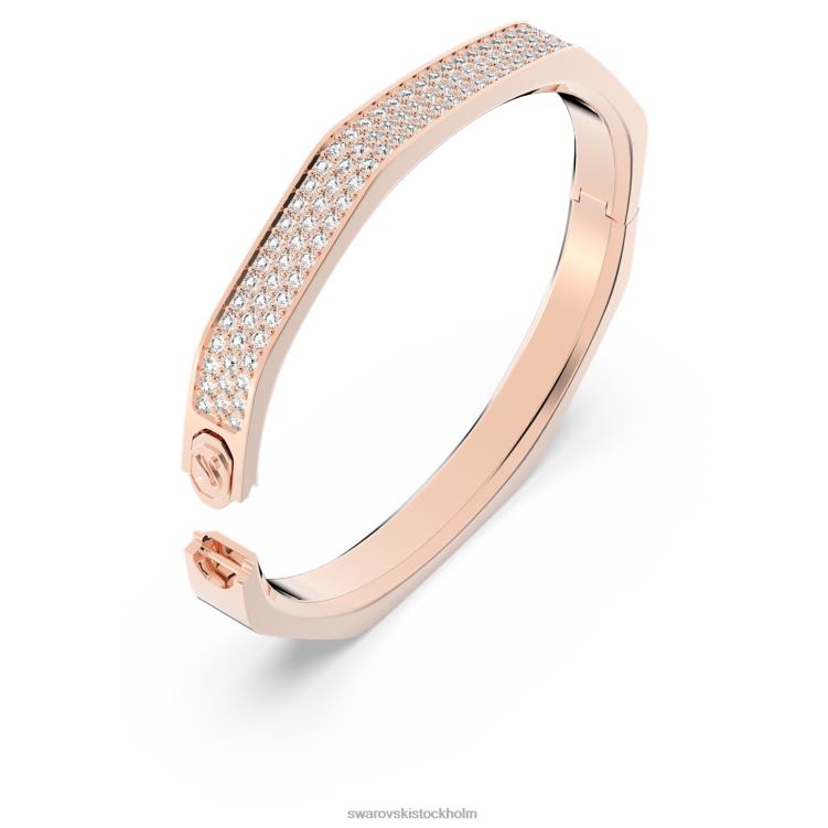 Swarovski dextera armring P28L602 Smycken oktagonform, vit, roséguld pläterad
