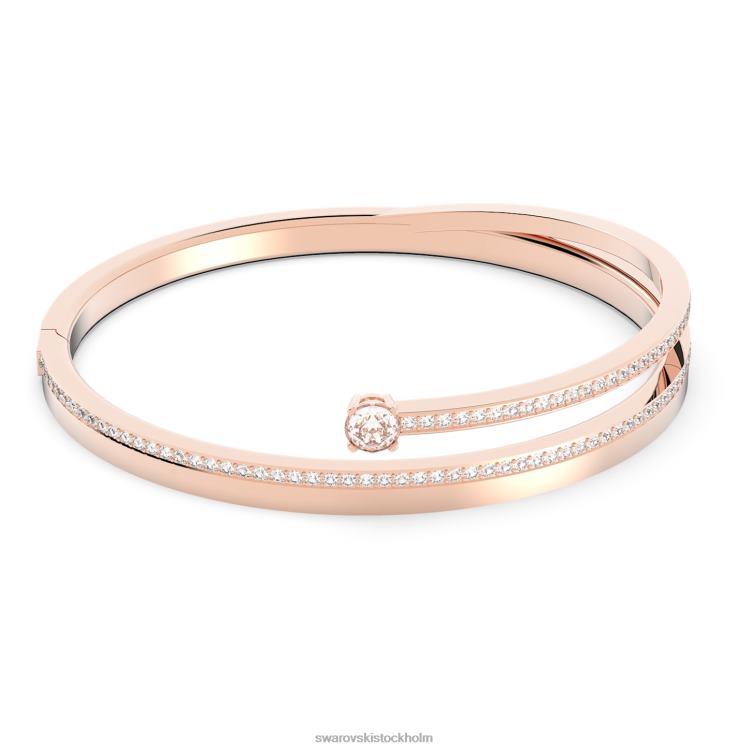 Swarovski fräsch armring P28L623 Smycken rund skuren, vit, roséguld pläterad
