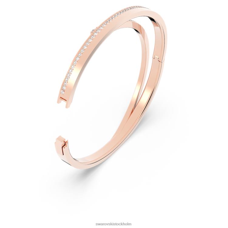 Swarovski fräsch armring P28L623 Smycken rund skuren, vit, roséguld pläterad