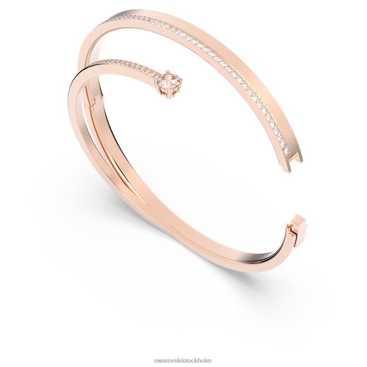 Swarovski fräsch armring P28L623 Smycken rund skuren, vit, roséguld pläterad
