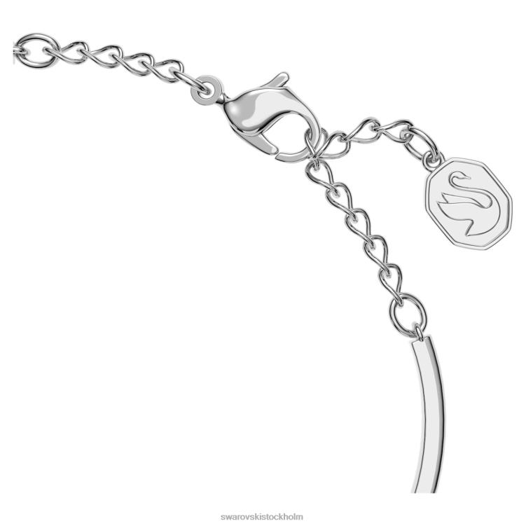 Swarovski gema armring P28L607 Smycken blandade snitt, blomma, vit, rodiumpläterad