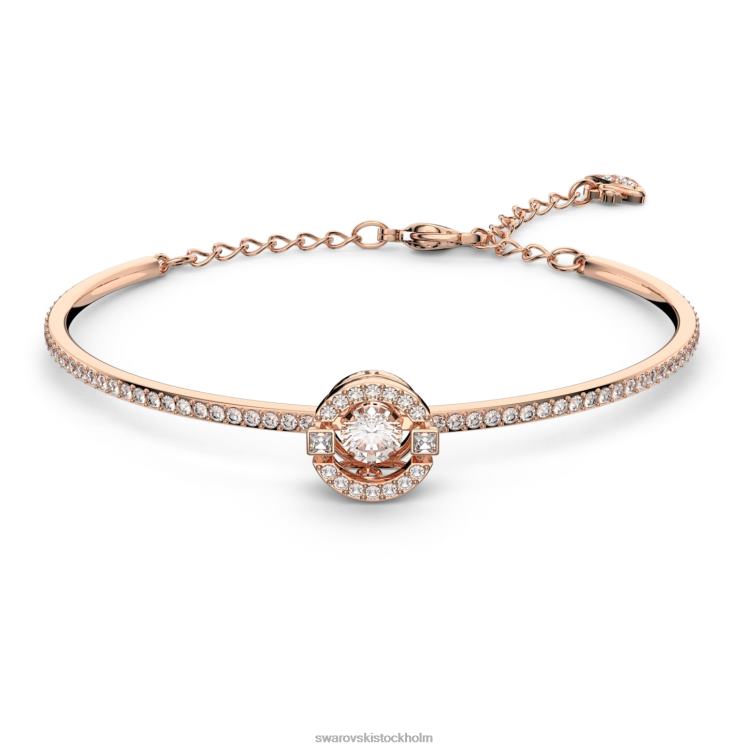 Swarovski glittrande dansarmband P28L483 Smycken rund skuren, vit, roséguld pläterad