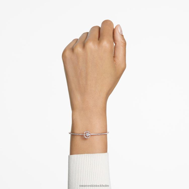 Swarovski glittrande dansarmband P28L483 Smycken rund skuren, vit, roséguld pläterad