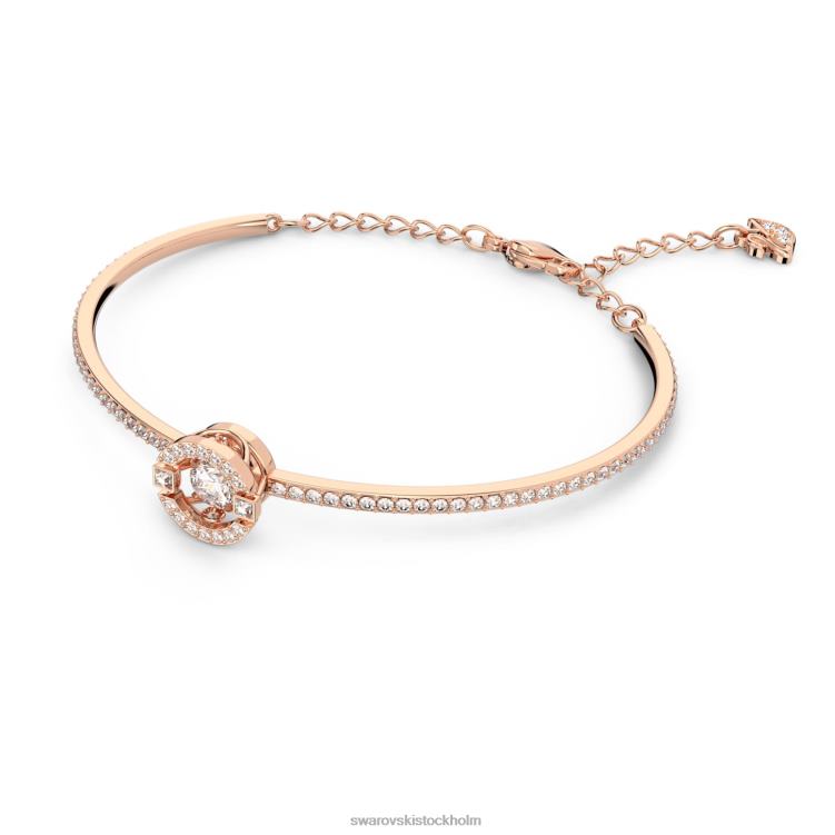 Swarovski glittrande dansarmband P28L483 Smycken rund skuren, vit, roséguld pläterad