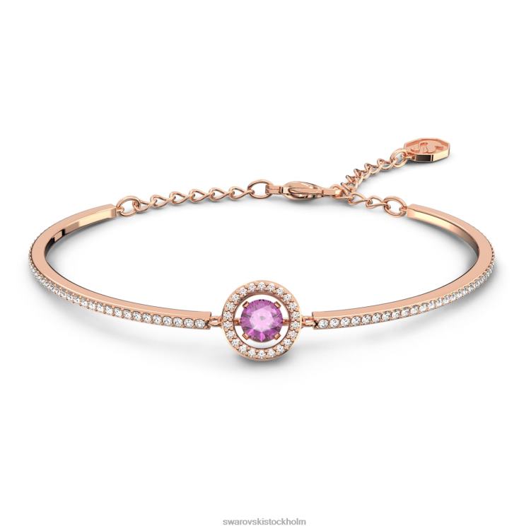 Swarovski glittrande dansarmband P28L636 Smycken rund skuren, lila, roséguld pläterad