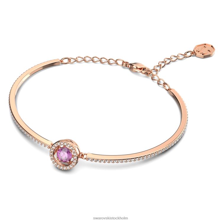 Swarovski glittrande dansarmband P28L636 Smycken rund skuren, lila, roséguld pläterad