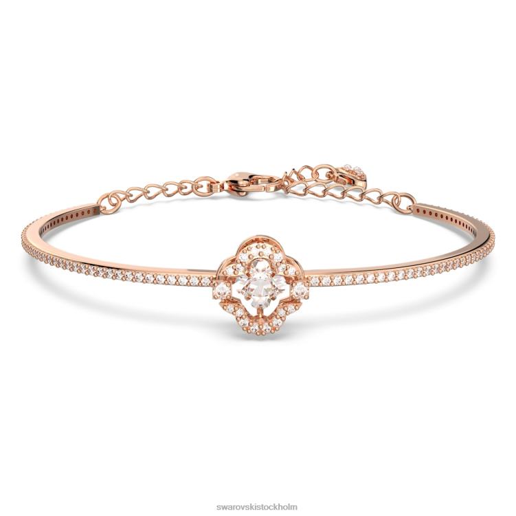Swarovski glittrande dansarmband P28L637 Smycken klöver, vit, roséguld pläterad