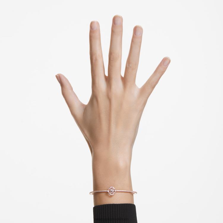 Swarovski glittrande dansarmband P28L637 Smycken klöver, vit, roséguld pläterad