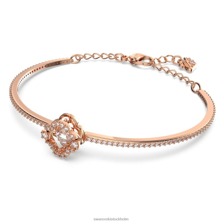 Swarovski glittrande dansarmband P28L637 Smycken klöver, vit, roséguld pläterad