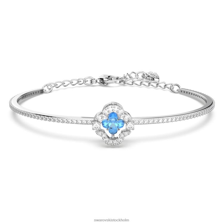 Swarovski glittrande dansarmband P28L641 Smycken klöver, blå, rodiumpläterad