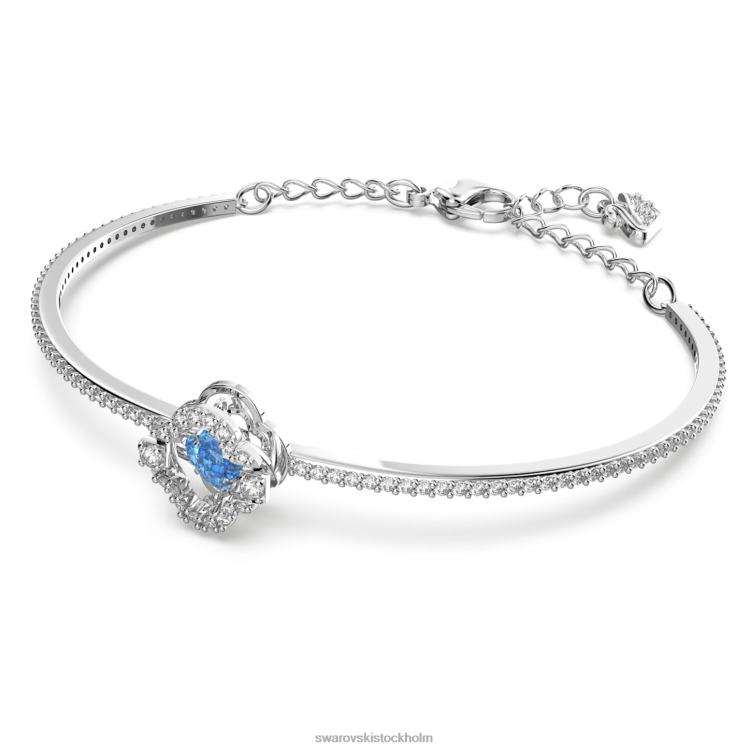 Swarovski glittrande dansarmband P28L641 Smycken klöver, blå, rodiumpläterad