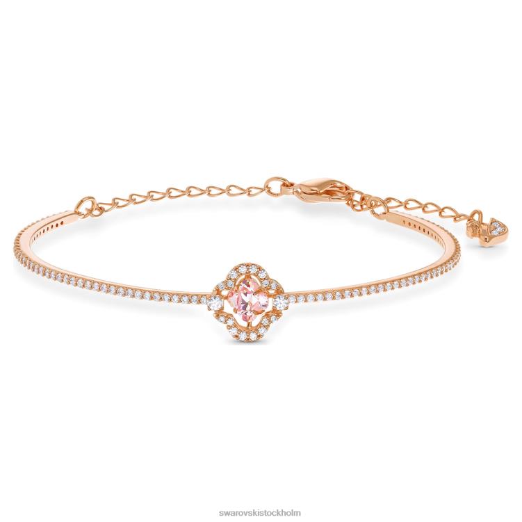 Swarovski glittrande dansarmband P28L643 Smycken klöver, rosa, roséguld pläterad