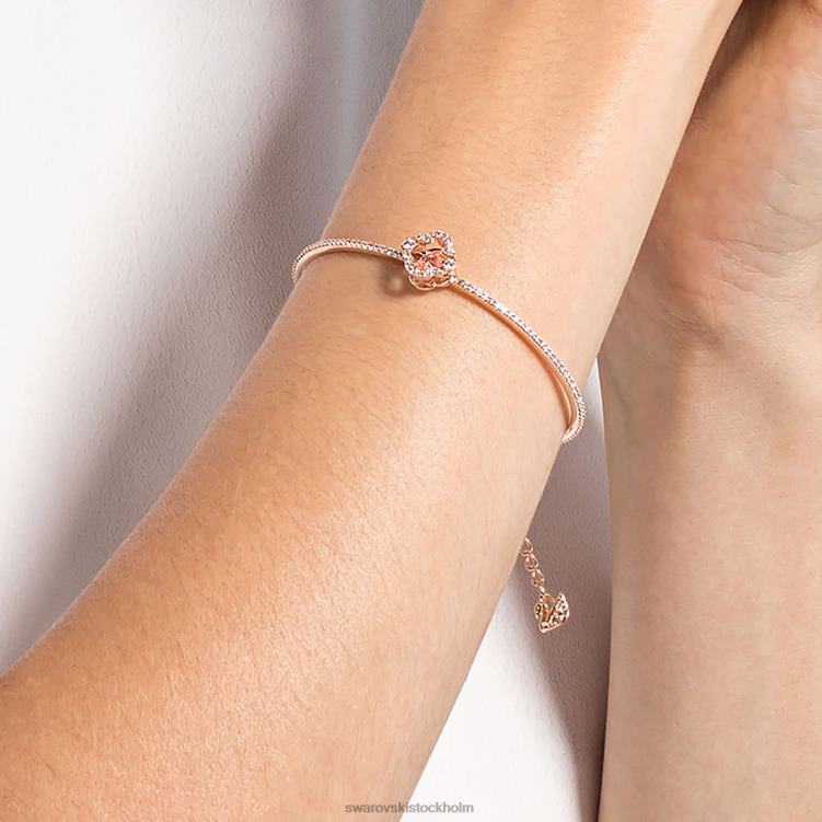 Swarovski glittrande dansarmband P28L643 Smycken klöver, rosa, roséguld pläterad