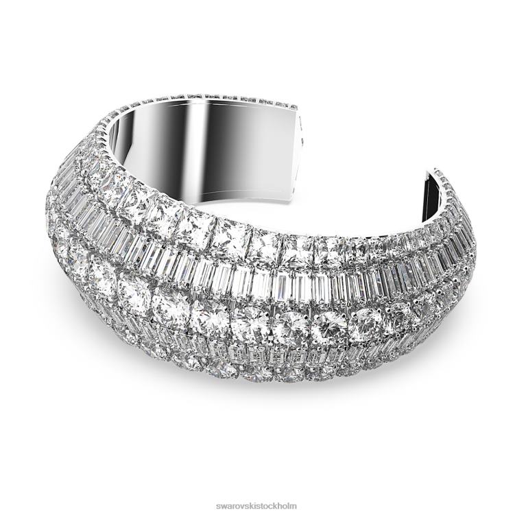 Swarovski hyperbelmanschett P28L619 Smycken blandade snitt, vita, rodiumpläterade
