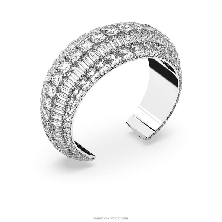 Swarovski hyperbelmanschett P28L619 Smycken blandade snitt, vita, rodiumpläterade