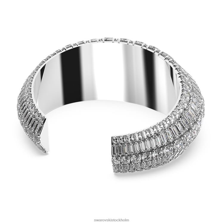 Swarovski hyperbelmanschett P28L619 Smycken blandade snitt, vita, rodiumpläterade