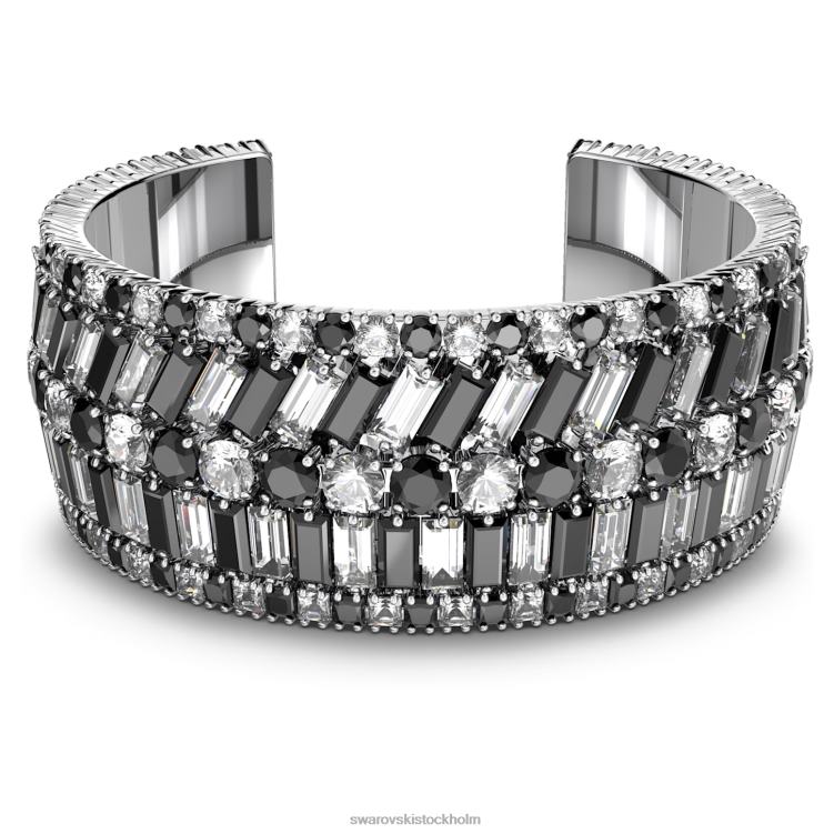 Swarovski hyperbelmanschett P28L626 Smycken blandade snitt, svart, rodiumpläterad