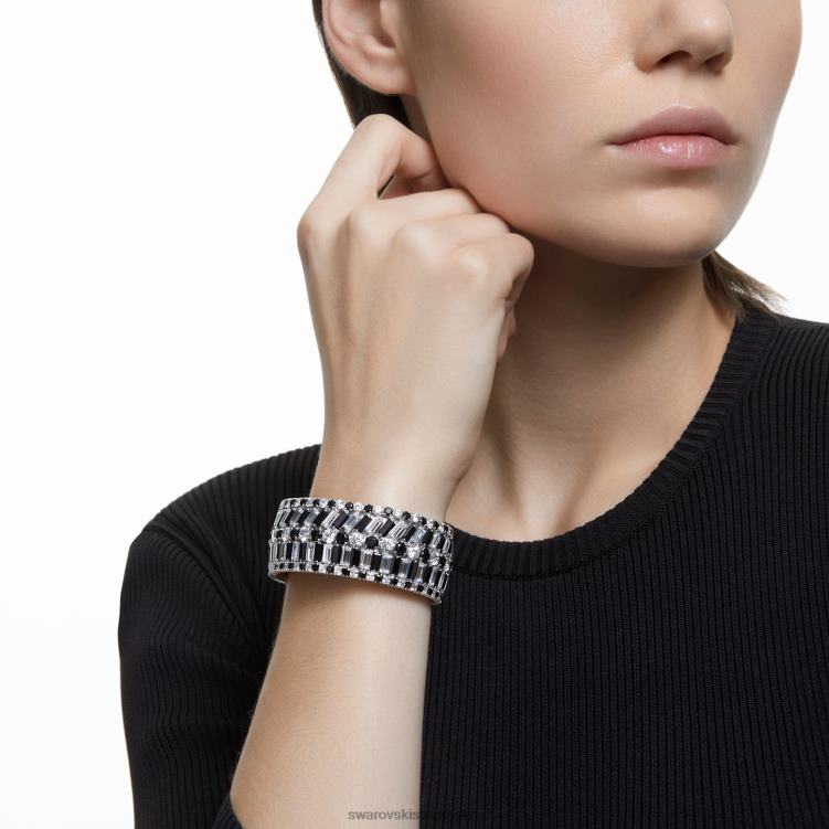 Swarovski hyperbelmanschett P28L626 Smycken blandade snitt, svart, rodiumpläterad