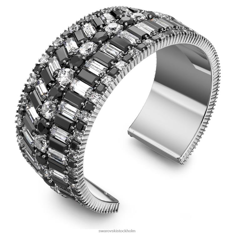 Swarovski hyperbelmanschett P28L626 Smycken blandade snitt, svart, rodiumpläterad