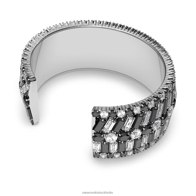 Swarovski hyperbelmanschett P28L626 Smycken blandade snitt, svart, rodiumpläterad
