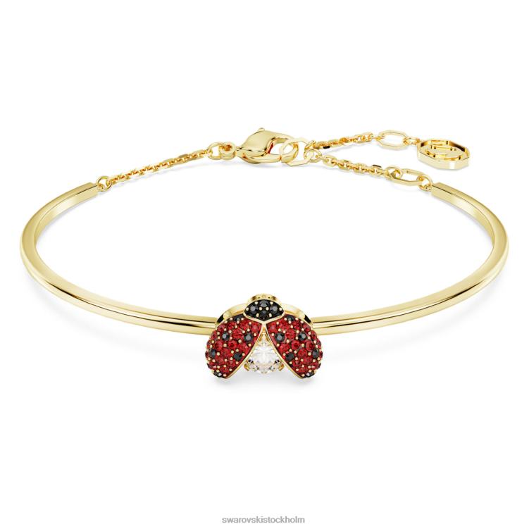 Swarovski idyllisk armring P28L645 Smycken nyckelpiga, röd, guldfärgad