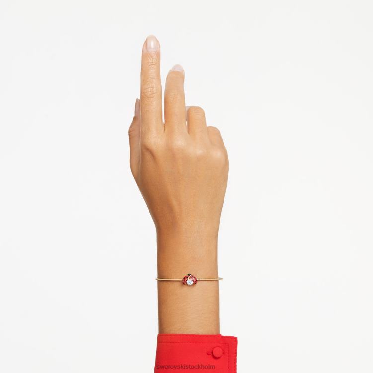 Swarovski idyllisk armring P28L645 Smycken nyckelpiga, röd, guldfärgad