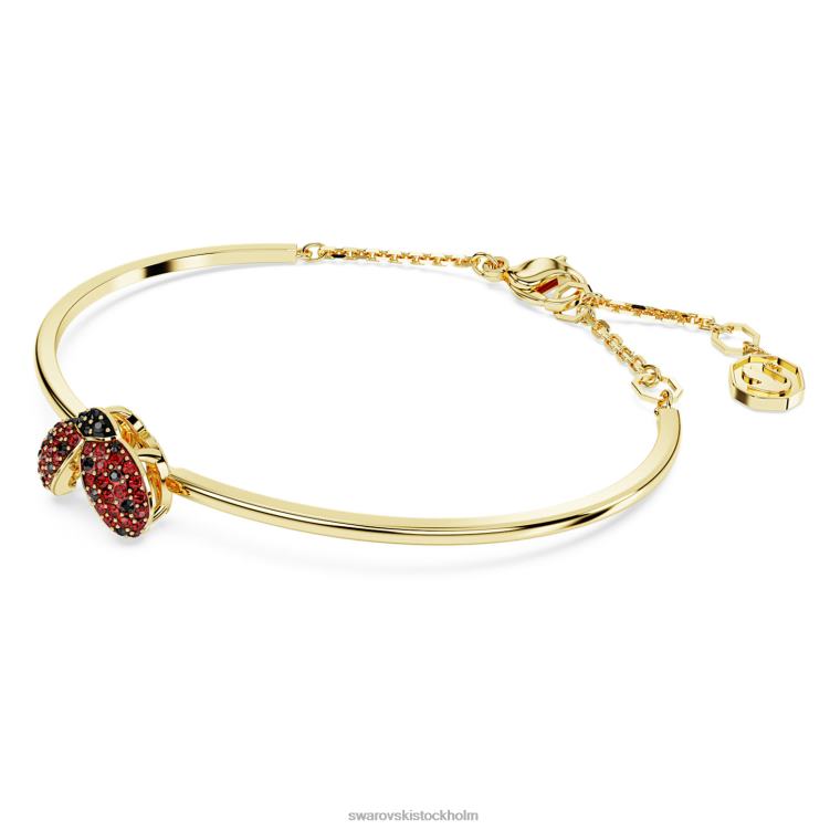 Swarovski idyllisk armring P28L645 Smycken nyckelpiga, röd, guldfärgad