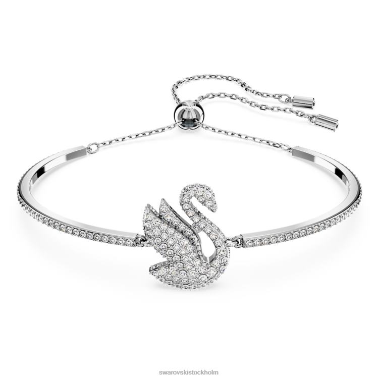 Swarovski ikonisk svanarmring P28L508 Smycken svan, vit, rodiumpläterad
