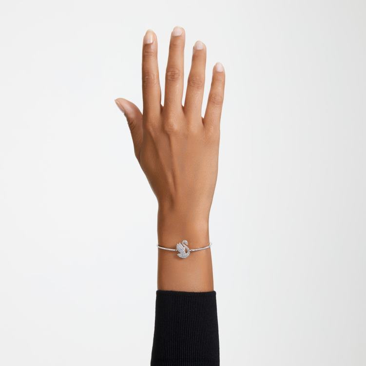 Swarovski ikonisk svanarmring P28L508 Smycken svan, vit, rodiumpläterad