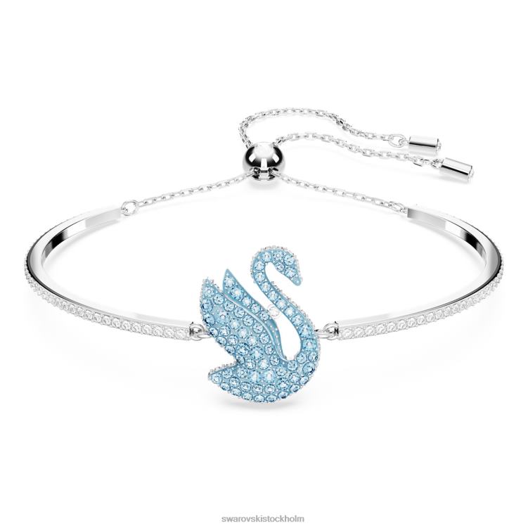 Swarovski ikonisk svanarmring P28L521 Smycken svan, blå, rodiumpläterad