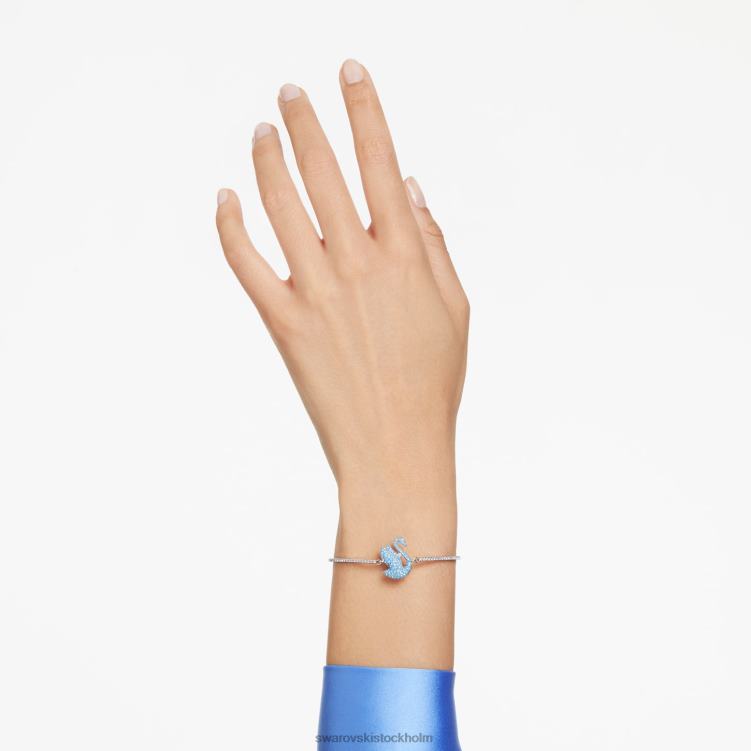 Swarovski ikonisk svanarmring P28L521 Smycken svan, blå, rodiumpläterad