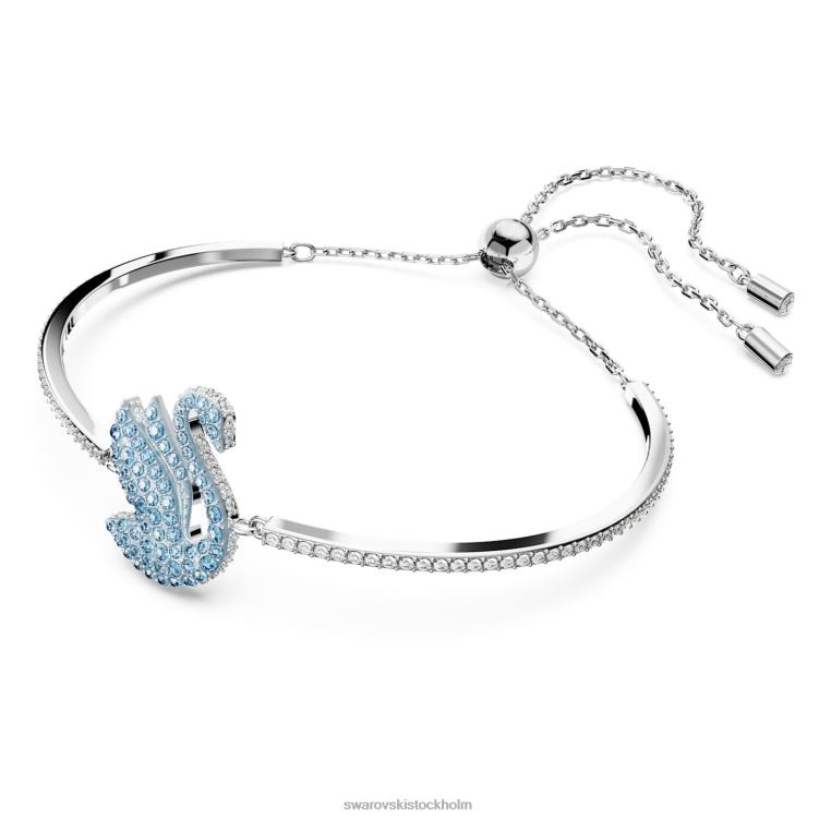 Swarovski ikonisk svanarmring P28L521 Smycken svan, blå, rodiumpläterad