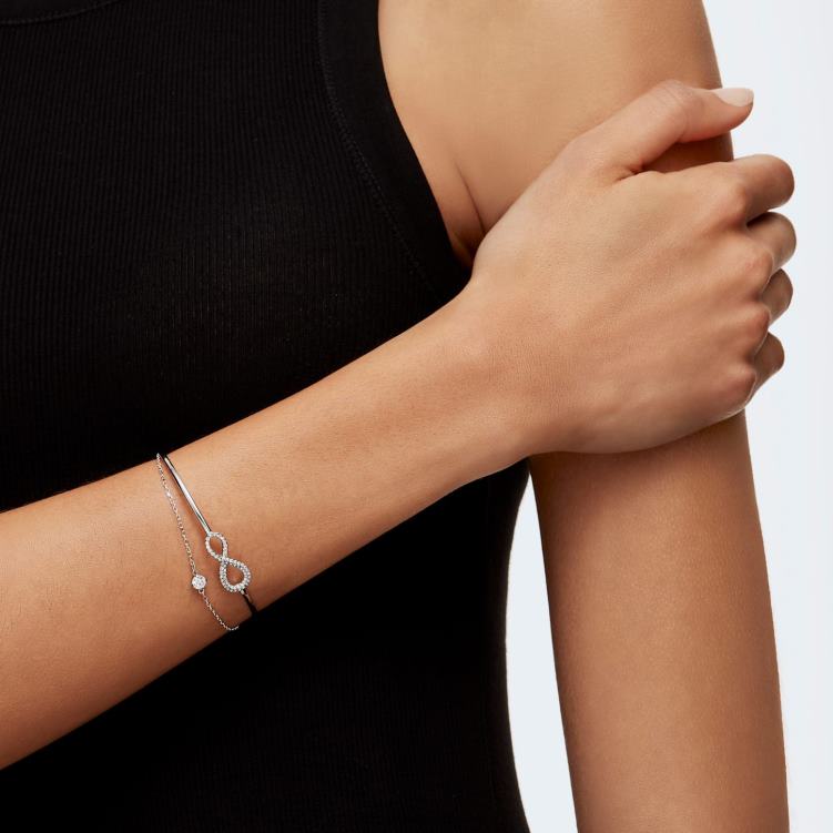 Swarovski infinity armring P28L494 Smycken infinity, vit, rodiumpläterad