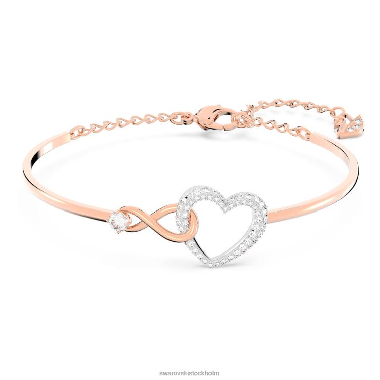 Swarovski infinity armring P28L499 Smycken oändlighet och hjärta, vit, blandad metallfinish