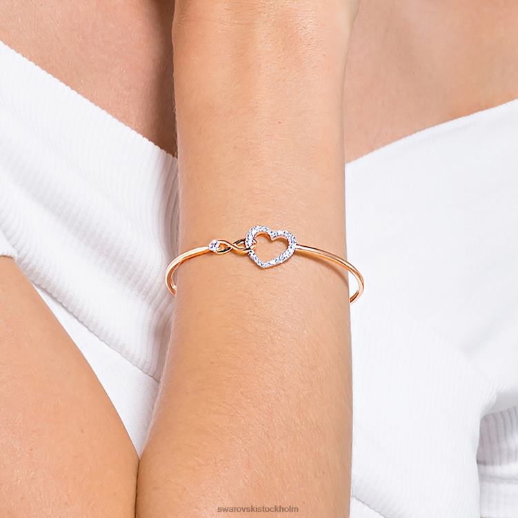 Swarovski infinity armring P28L499 Smycken oändlighet och hjärta, vit, blandad metallfinish