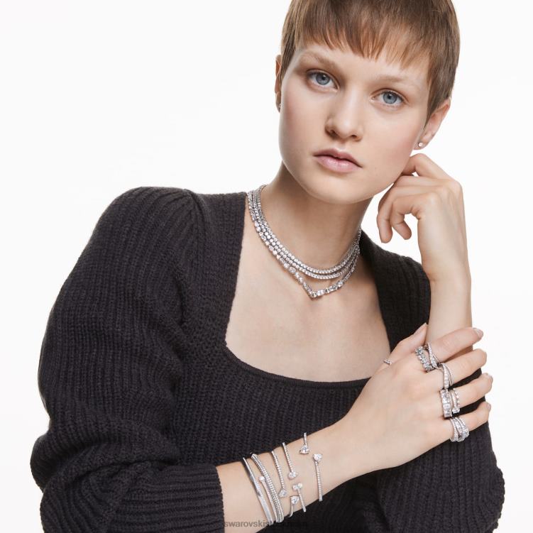 Swarovski locka soul armring P28L620 Smycken hjärta, vit, rodiumpläterad