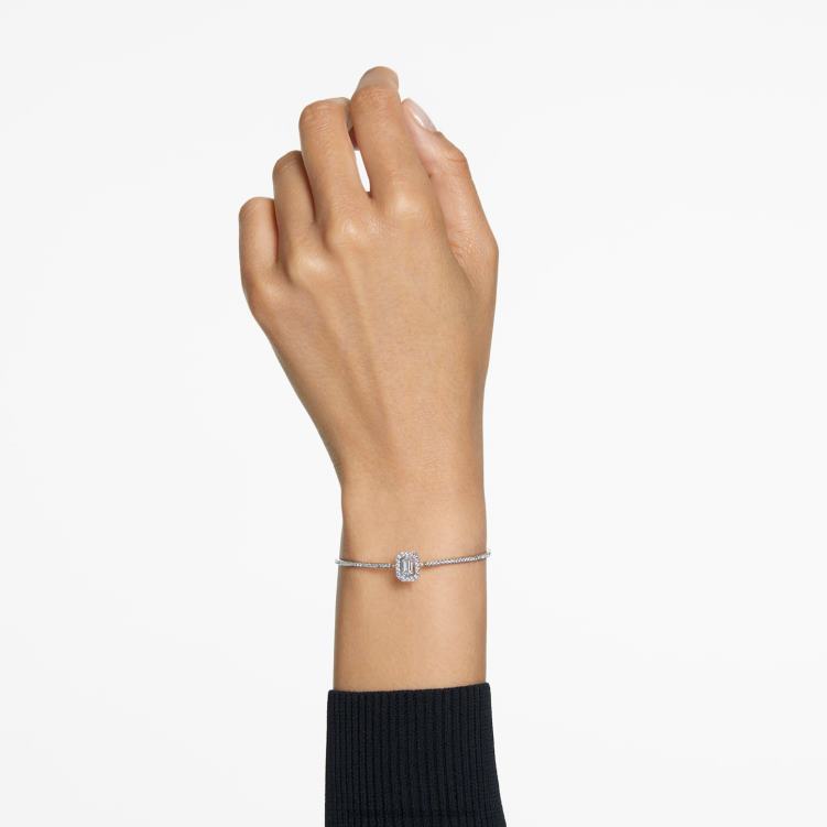 Swarovski millenia armring P28L484 Smycken åttkantsskuren, bana, vit, rodiumpläterad