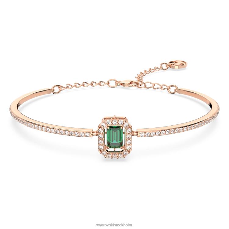 Swarovski millenia armring P28L523 Smycken åttkantsskuren, bana, grön, roséguld pläterad
