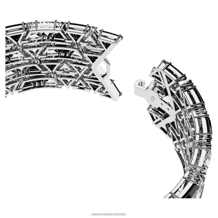 Swarovski ortyx manschett P28L609 Smycken triangelskuren, svart, rodiumpläterad