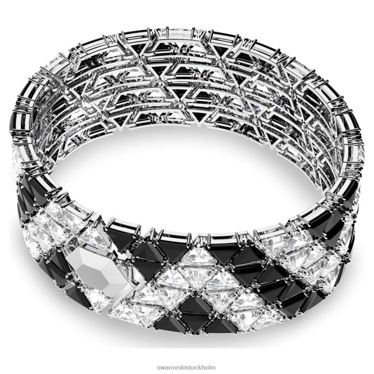 Swarovski ortyx manschett P28L609 Smycken triangelskuren, svart, rodiumpläterad