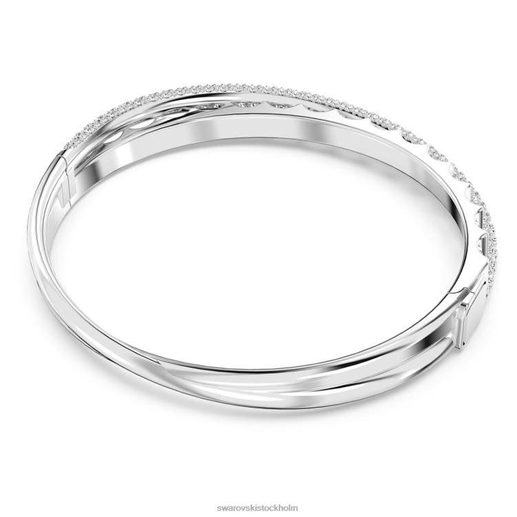 Swarovski roterande armring P28L610 Smycken blandade snitt, vita, rodiumpläterade