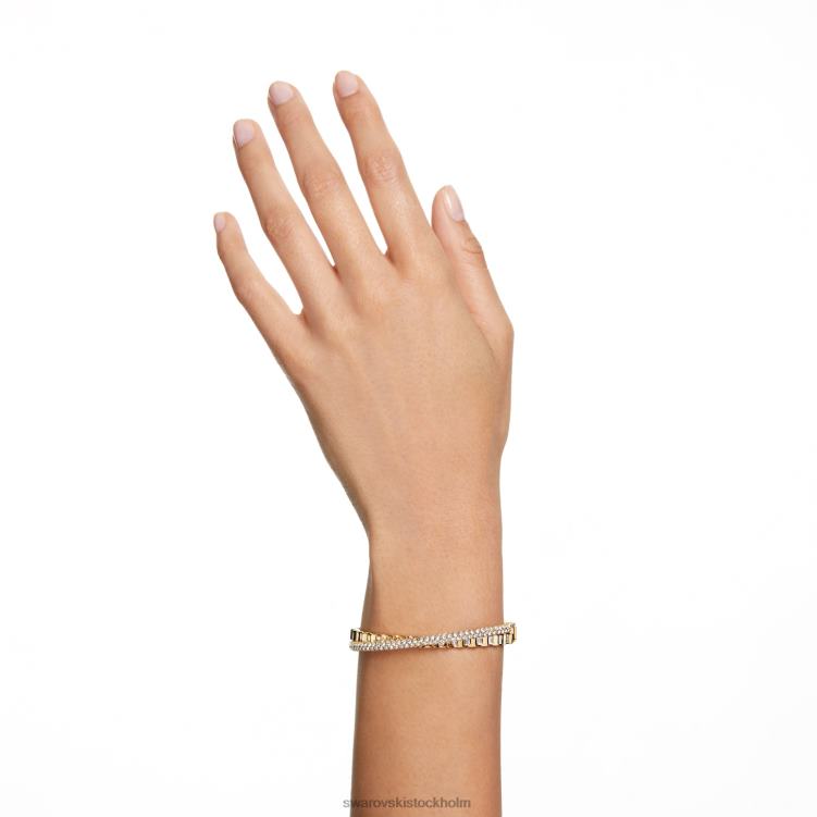 Swarovski roterande armring P28L613 Smycken blandade snitt, vit, guldfärgad