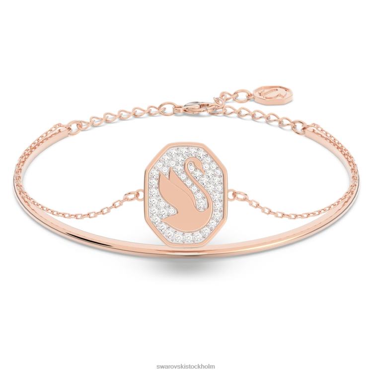 Swarovski signum armring P28L639 Smycken svan, vit, roséguld pläterad