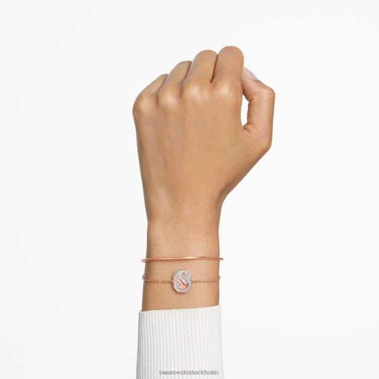 Swarovski signum armring P28L639 Smycken svan, vit, roséguld pläterad