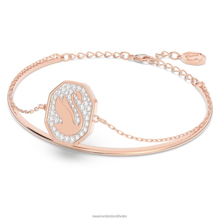 Swarovski signum armring P28L639 Smycken svan, vit, roséguld pläterad