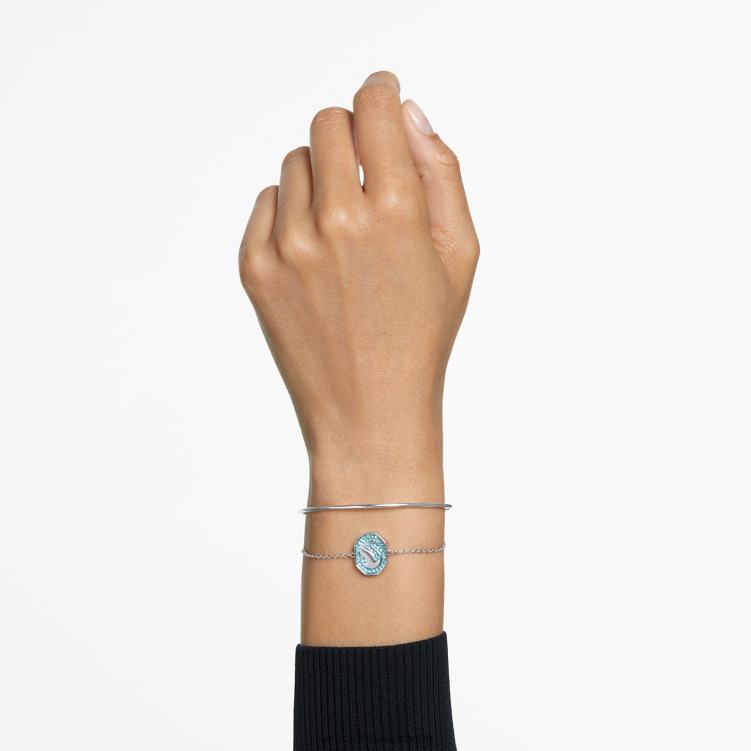 Swarovski signum armring P28L642 Smycken svan, blå, rodiumpläterad