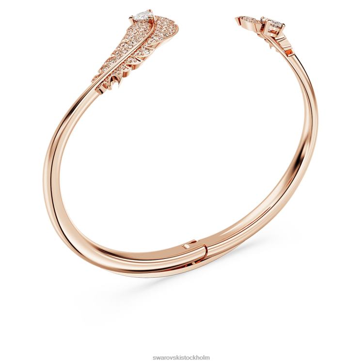 Swarovski snygg armring P28L632 Smycken fjäder, vit, roséguld pläterad