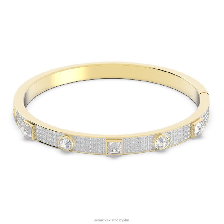 Swarovski spännande armring P28L628 Smycken blandade snitt, pave, vit, guldfärgad