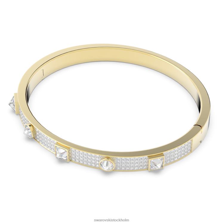Swarovski spännande armring P28L628 Smycken blandade snitt, pave, vit, guldfärgad