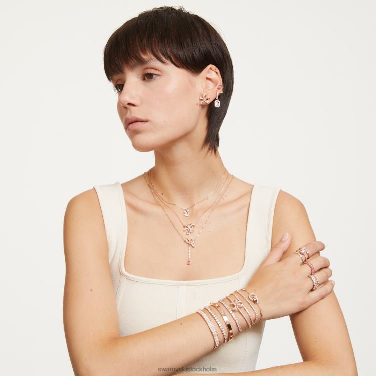 Swarovski taktisk armring P28L594 Smycken vit finish i roséguld